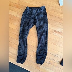Lululemon Athletica Black Floral Leggings